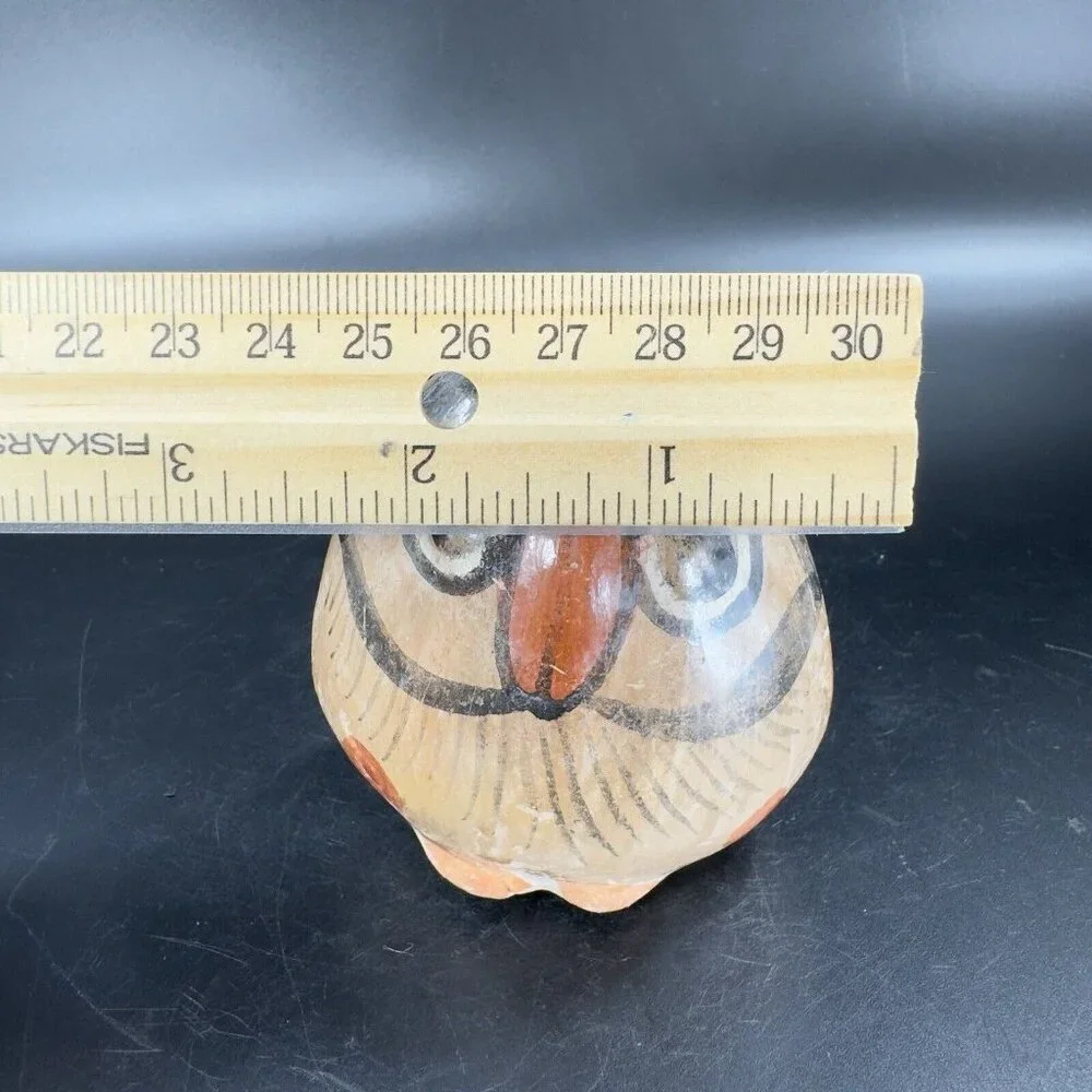 Mexico Pottery Bird Owl Whimsical Figurine‎ Decor Hand Painted Figure Vintage